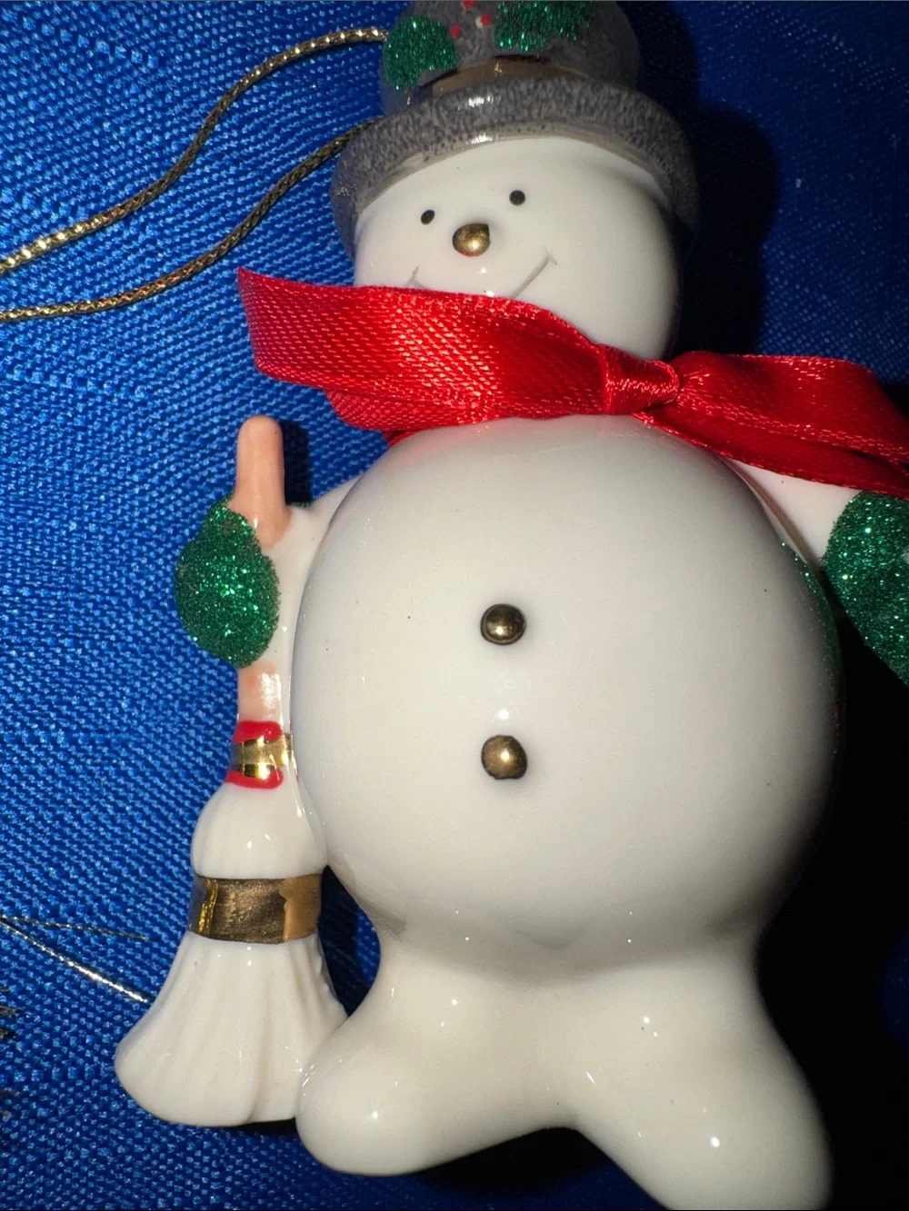 Lenox Holiday Ribbons Ornaments - Porcelain - Set of 2 - New in Box